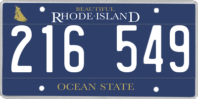 RI license plate 216549
