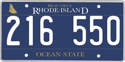 RI license plate 216550