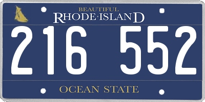 RI license plate 216552