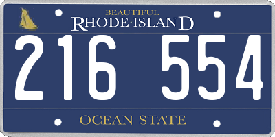 RI license plate 216554
