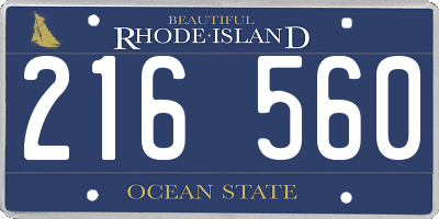 RI license plate 216560