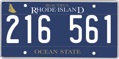 RI license plate 216561