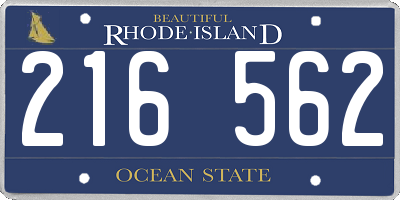 RI license plate 216562