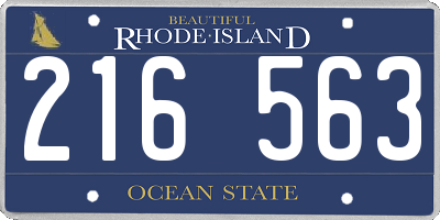 RI license plate 216563