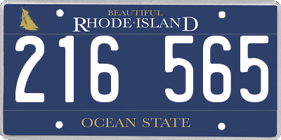 RI license plate 216565
