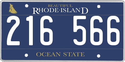 RI license plate 216566