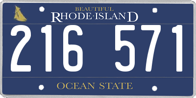 RI license plate 216571