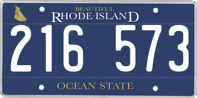 RI license plate 216573