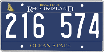 RI license plate 216574