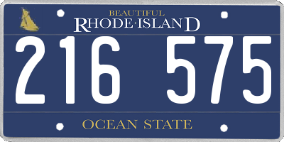 RI license plate 216575