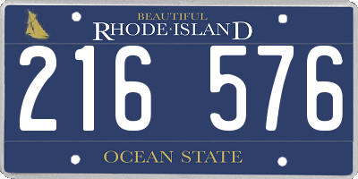 RI license plate 216576