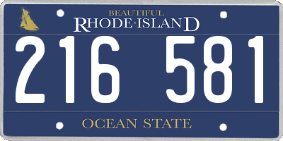 RI license plate 216581