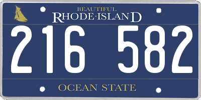 RI license plate 216582