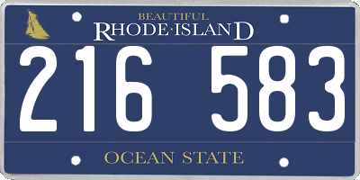 RI license plate 216583