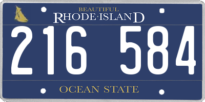 RI license plate 216584