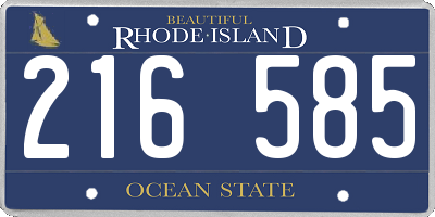 RI license plate 216585