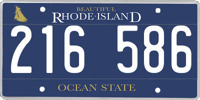 RI license plate 216586