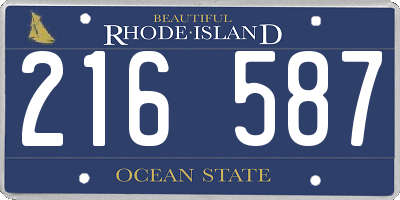 RI license plate 216587