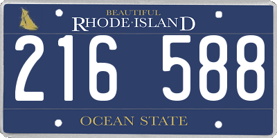 RI license plate 216588