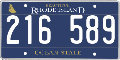 RI license plate 216589