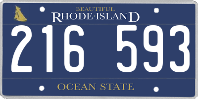 RI license plate 216593