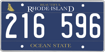 RI license plate 216596