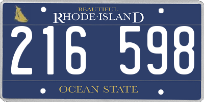RI license plate 216598