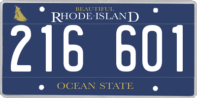 RI license plate 216601