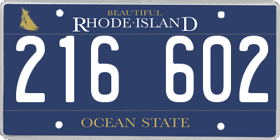 RI license plate 216602