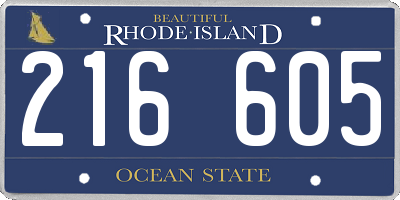 RI license plate 216605