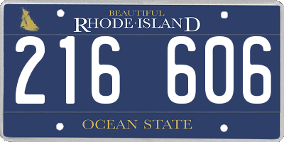 RI license plate 216606