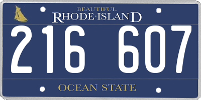 RI license plate 216607