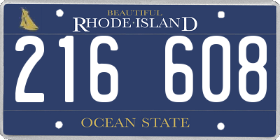 RI license plate 216608