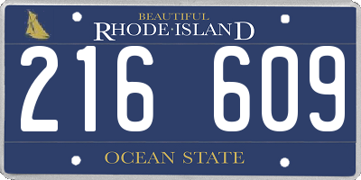 RI license plate 216609