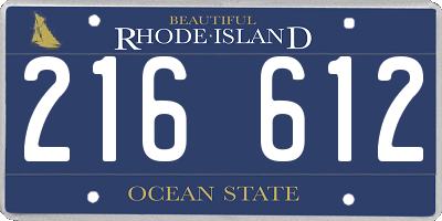 RI license plate 216612