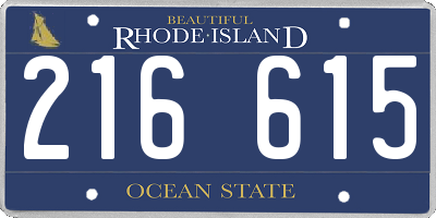 RI license plate 216615