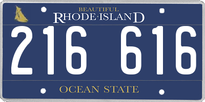RI license plate 216616
