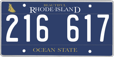 RI license plate 216617