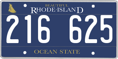 RI license plate 216625