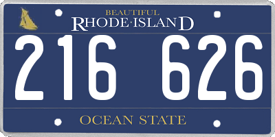 RI license plate 216626