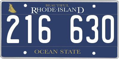 RI license plate 216630