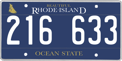 RI license plate 216633