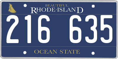 RI license plate 216635