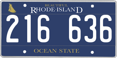 RI license plate 216636