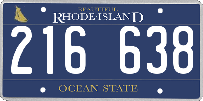 RI license plate 216638