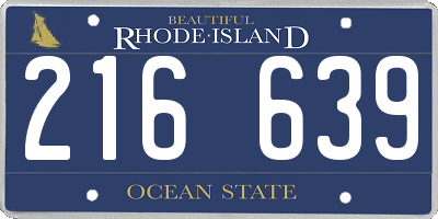 RI license plate 216639