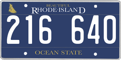RI license plate 216640