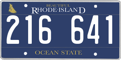 RI license plate 216641
