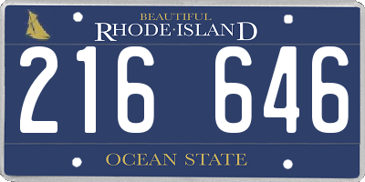 RI license plate 216646