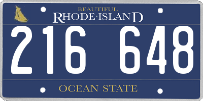 RI license plate 216648